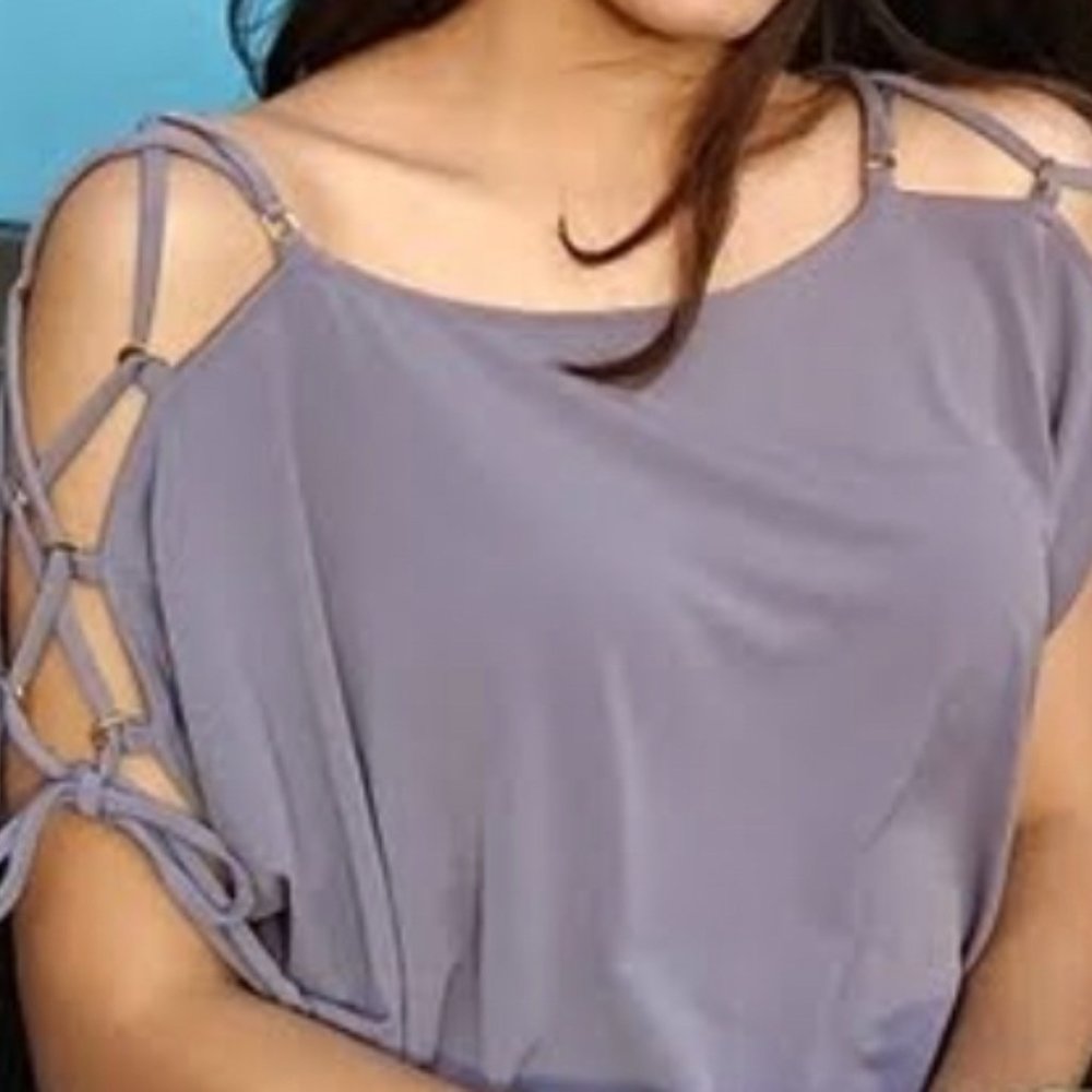 Gray Polyester Blouse from "Express" used